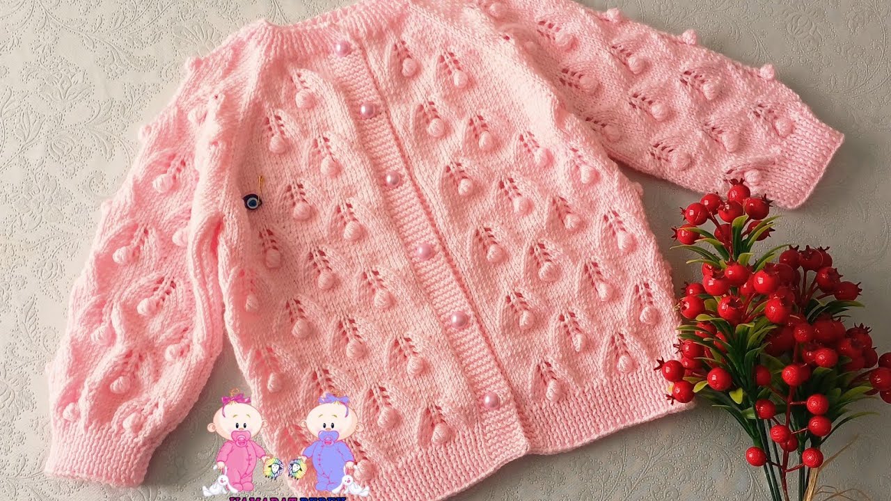 💥Serpme Yaprak Modeli Hirka Yapimi 2 yaş #knitting #örgü #bebekhırkası #music 