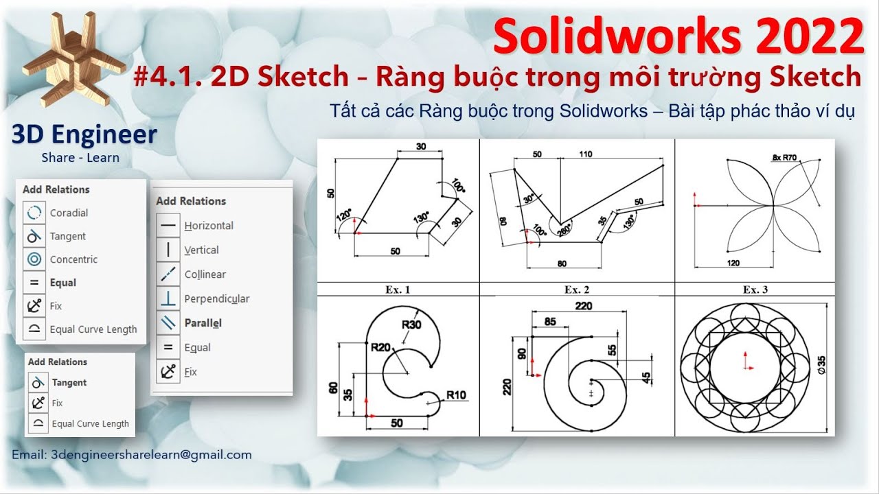 #4.1 Tự Học Solidworks 2022 - Ràng buộc trong 2D Sketch
