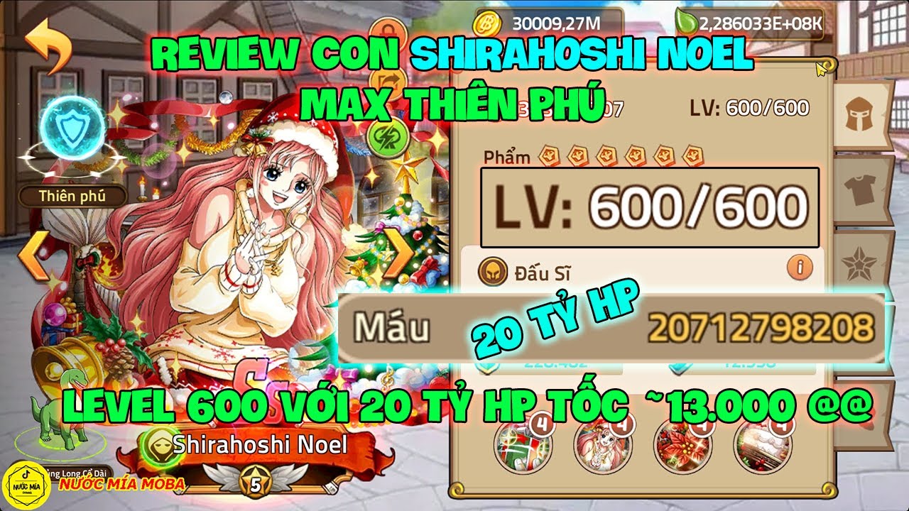 Huyền Thoại Hải Tặc - Review Con SHIRAHOSHI NOEL Max Thiên Phú Level 600 Với 20 TỶ HP Tốc ~13.000 @@