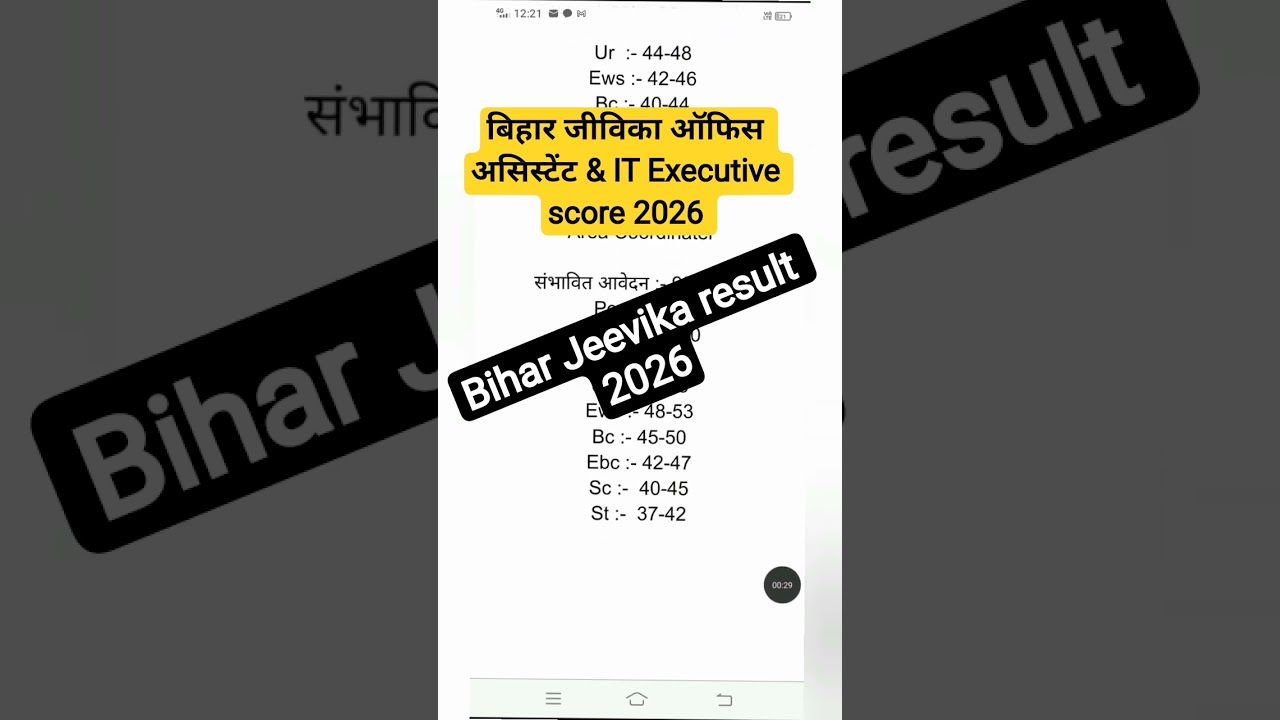 Block IT Executive Jeevika result | Jeevika result Date | Bihar Jeevika cut off 2025 #shortsfeed