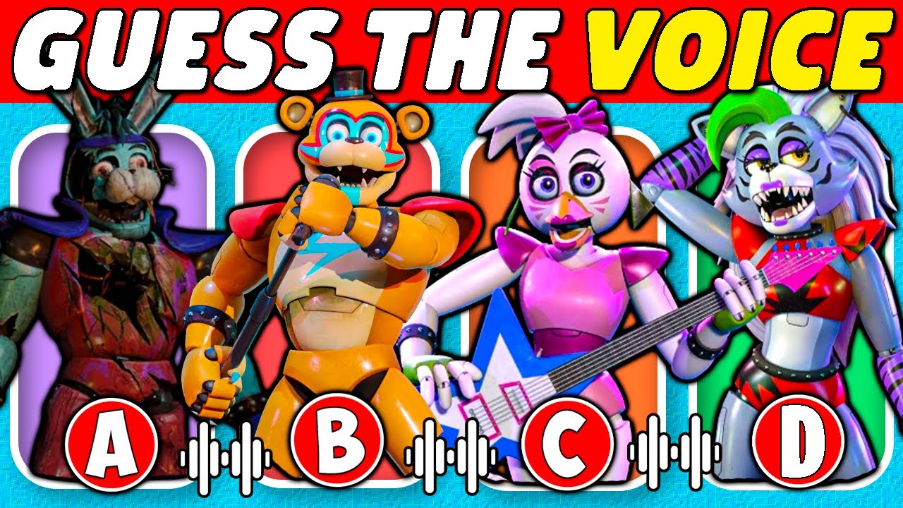 Guess The MONSTER'S VOICE🔊Five Night At Freddy🐻 Roxanne Wolf, Freddy, Chica, Bonnie