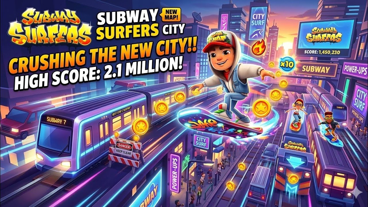 Subway surfers city gameplay hitting High score ☠️