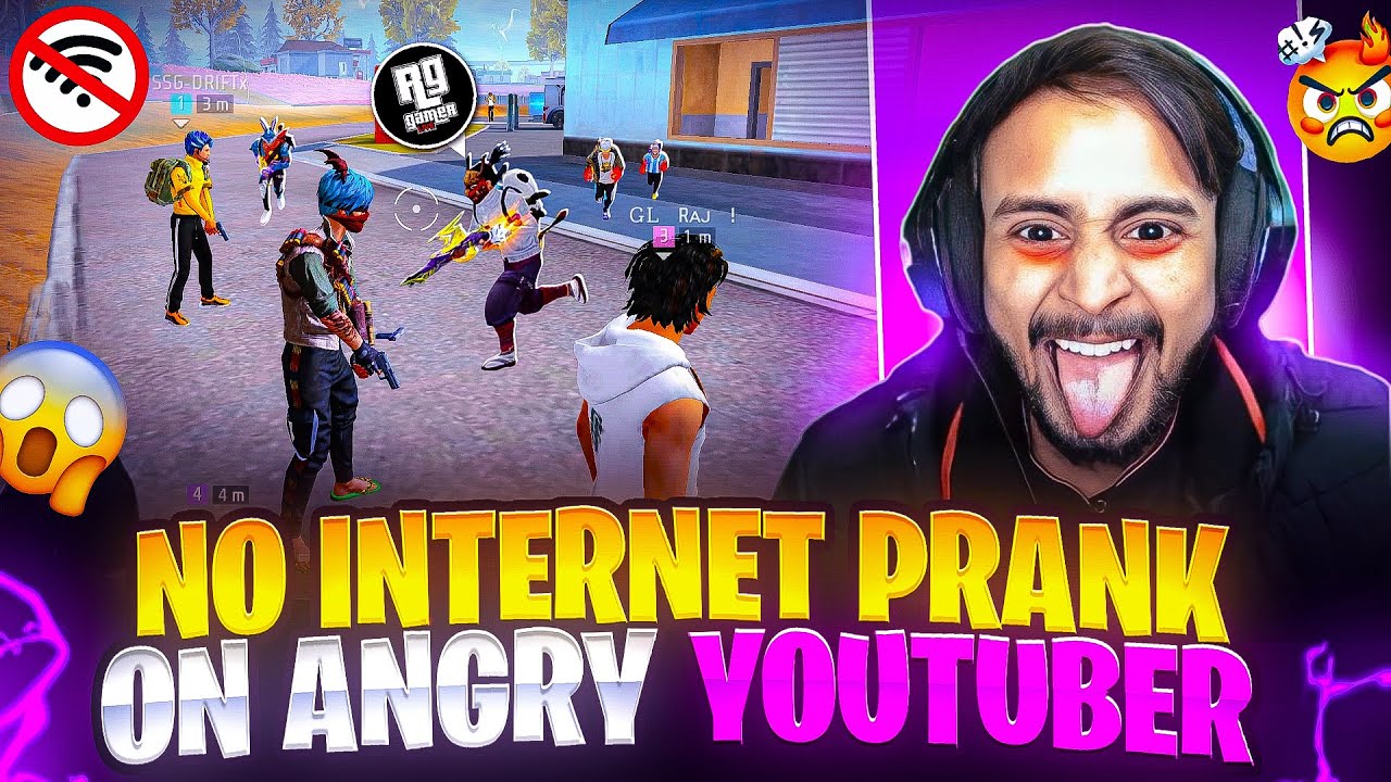 NO INTERNET PRANK ON RG GAMER😈 सालो बाद  MATCHMAKING WITH ANGRY YOUTUBER 😵 FREE FIRE