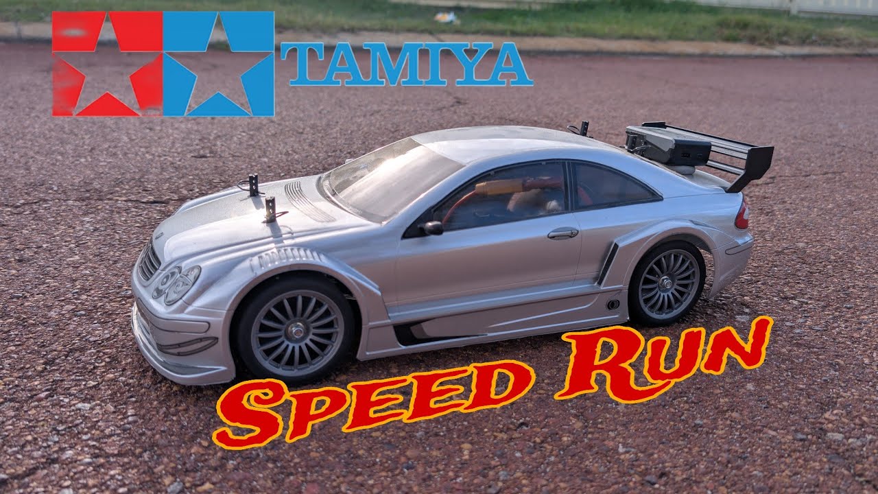 Tamiya TT02 Mercedes Clk speed run with 13t surpass brushed motor and Tamiya sport tuned