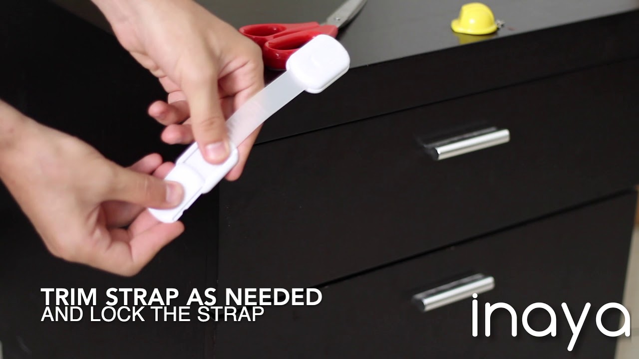 How to install Inaya Baby Proofing Cabinet & Drawers Locks - Adjustable Safety Latches