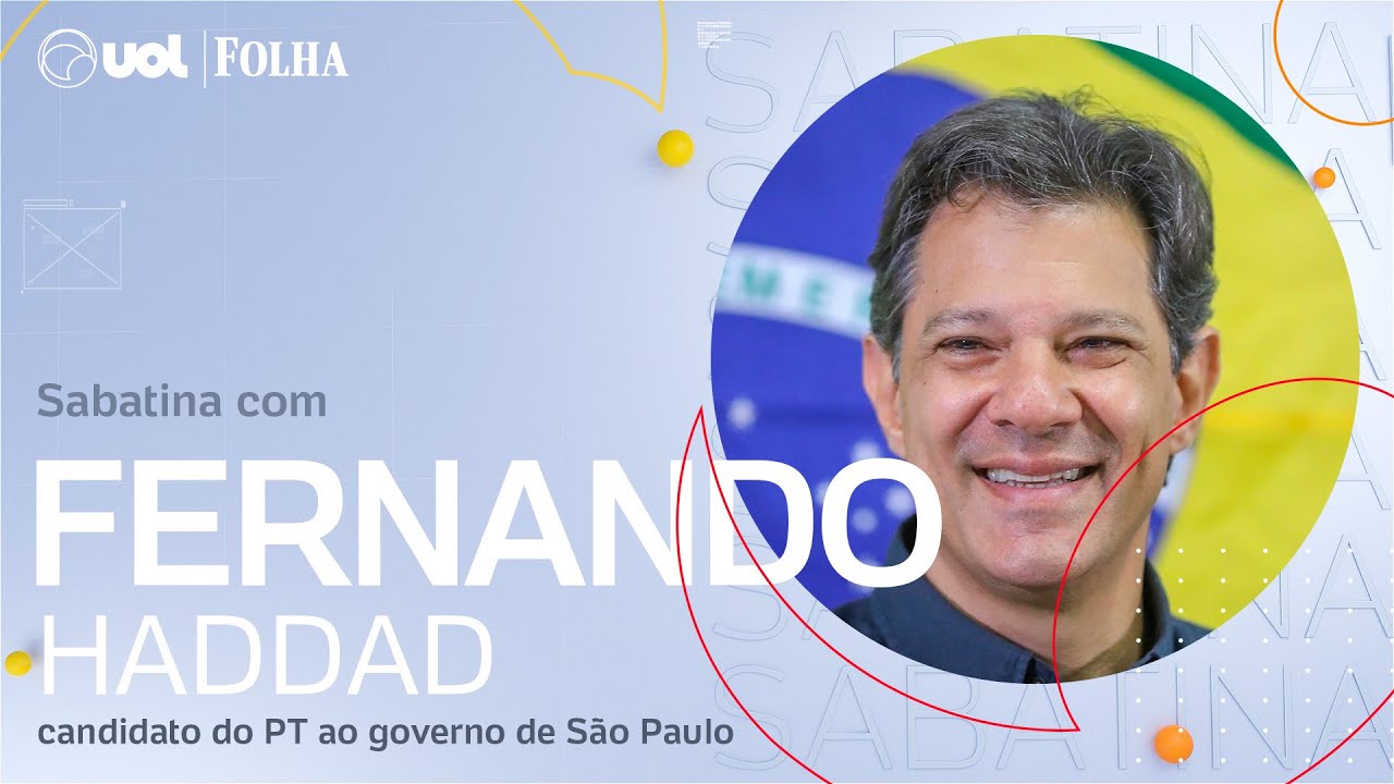 Haddad, candidato ao governo de SP, participa da Sabatina UOL/Folha no 2º turno das eleições