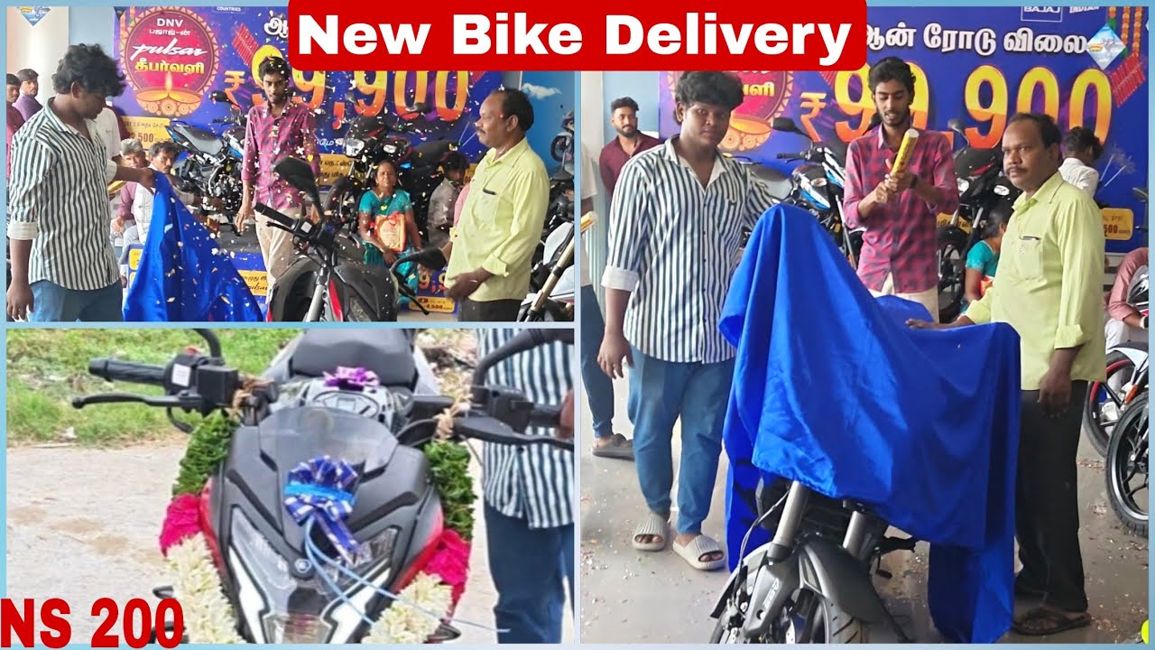 Taking New Bike Delivery vlog Bajaj NS200 #2025 Tamil video Dharmapuri Bose official
