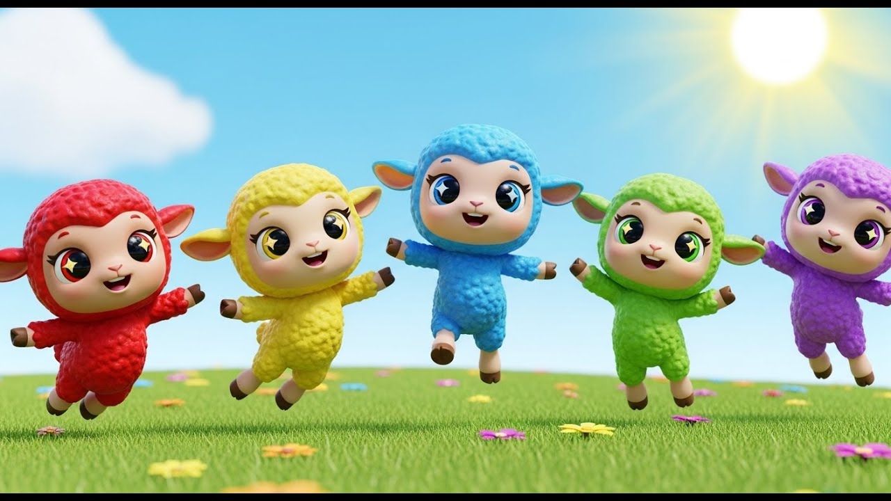 Five Little Baby Lambkins Jump Jump Jump | Farm Adventure Nursery Rhyme