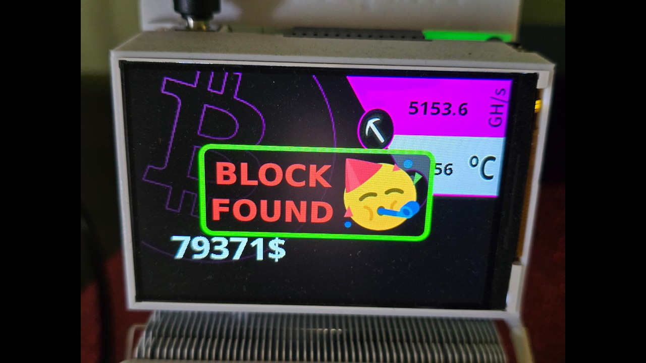 У меня второй сольный блок Bitcoin Cash 951057 с помощью NerdQaxe++.