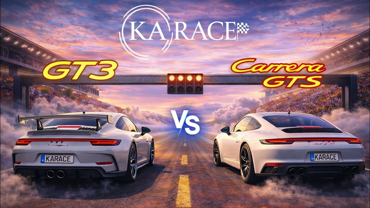 Porsche GT3 vs Porsche Carrera GTS - Drag Race