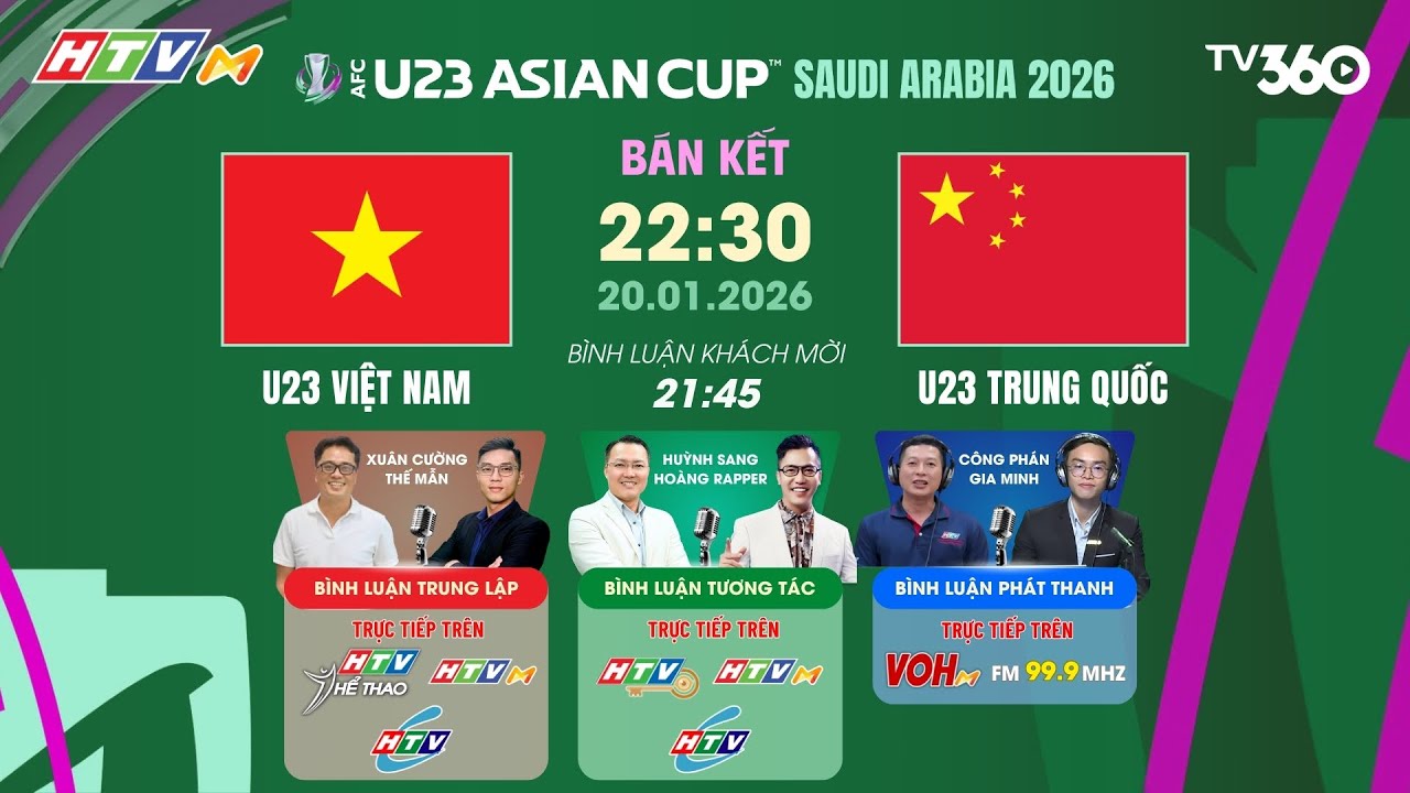 🔴TRỰC TIẾP: U23 VIỆT NAM - U23 TRUNG QUỐC | BÌNH LUẬN GIỮA TRẬN | VCK U23 CHÂU Á 2026 | 20/01/2026