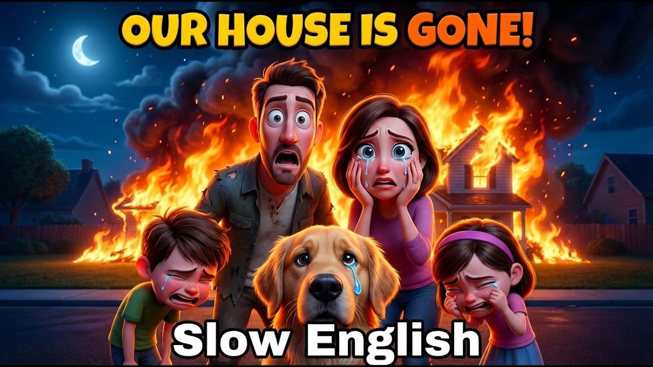 OUR HOUSE BURNED DOWN! 😱🔥 English conversation for Beginners |The Sunny Squad (Full Story)|