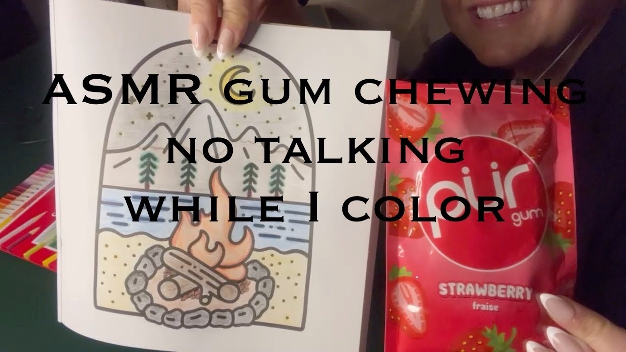 ASMR | Over 30 Minutes Gum Chewing 🫧✨ While Coloring (no talking)