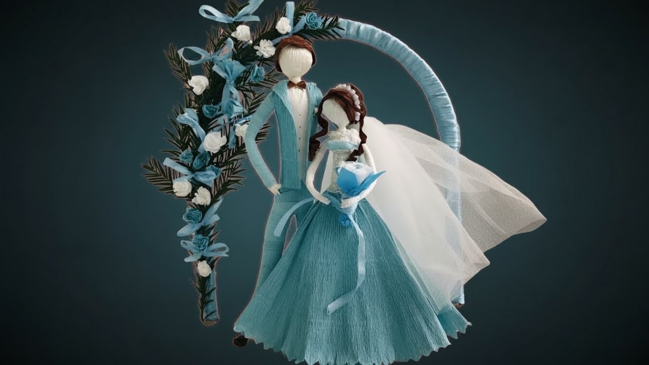 Кукла невесты из крепированной бумаги. Как сделать куклу невесту из крепированной бумаги