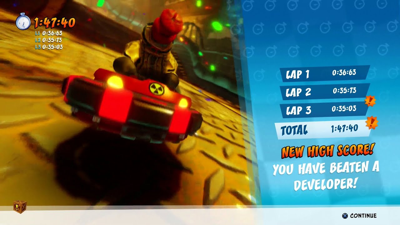CTR Nitro Fueled - Developer Time Trial #3: Sewer Speedway (1:47:40)