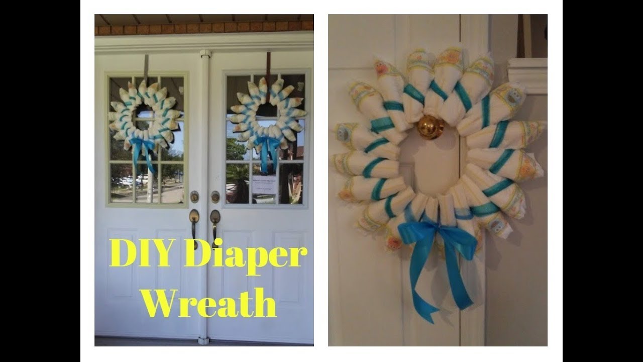 DIY Diaper Wreath - Easy Baby Shower Decoration