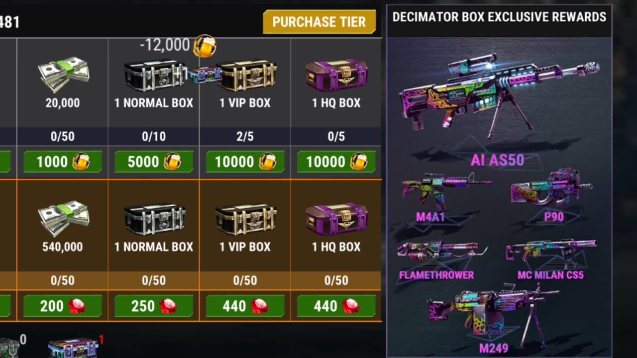 Dead Target: Zombie - Decimator boxes rewards - Oct 3, 2023