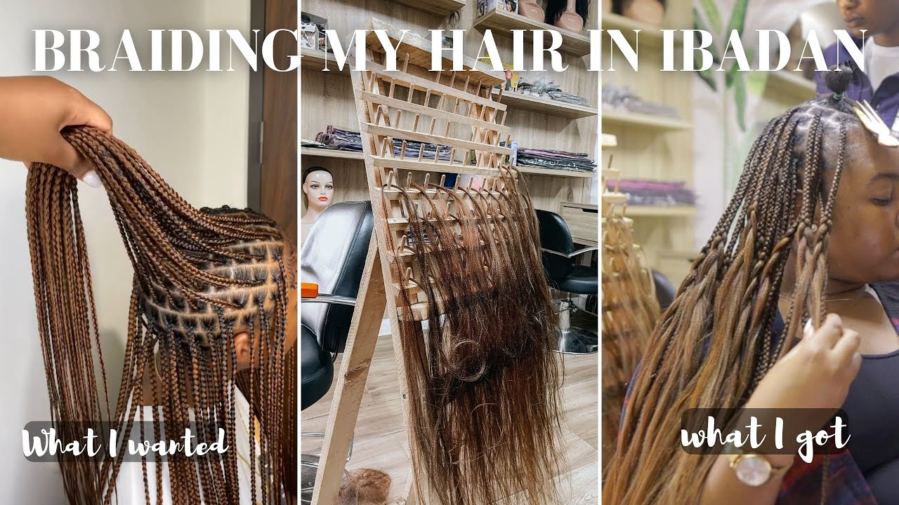 GETTING BRAIDS DONE IN IBADAN | WHAT I WANTED VS WHAT I GOT | KNOTLESS BRAIDS | MIXING COLORS