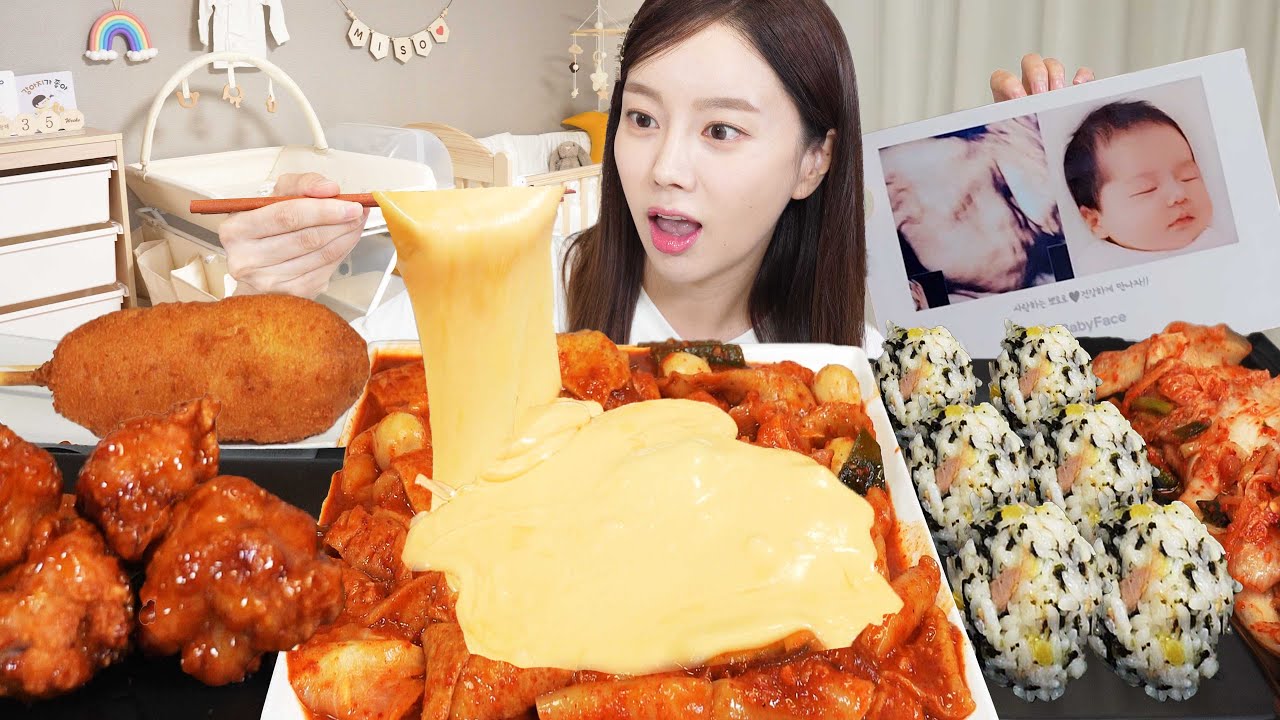 [Mukbang ASMR] Baby's Room Tour 😆 Spicy Tteokbokki Cheese Fondue Korean Food eatingshow Ssoyoung