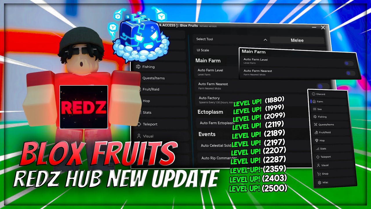 [🌐 УПРАВЛЕНИЕ] Рабочее обновление скрипта Redz Hub &ndash; скрипт Blox Fruits | Автоматическая ферма, а...