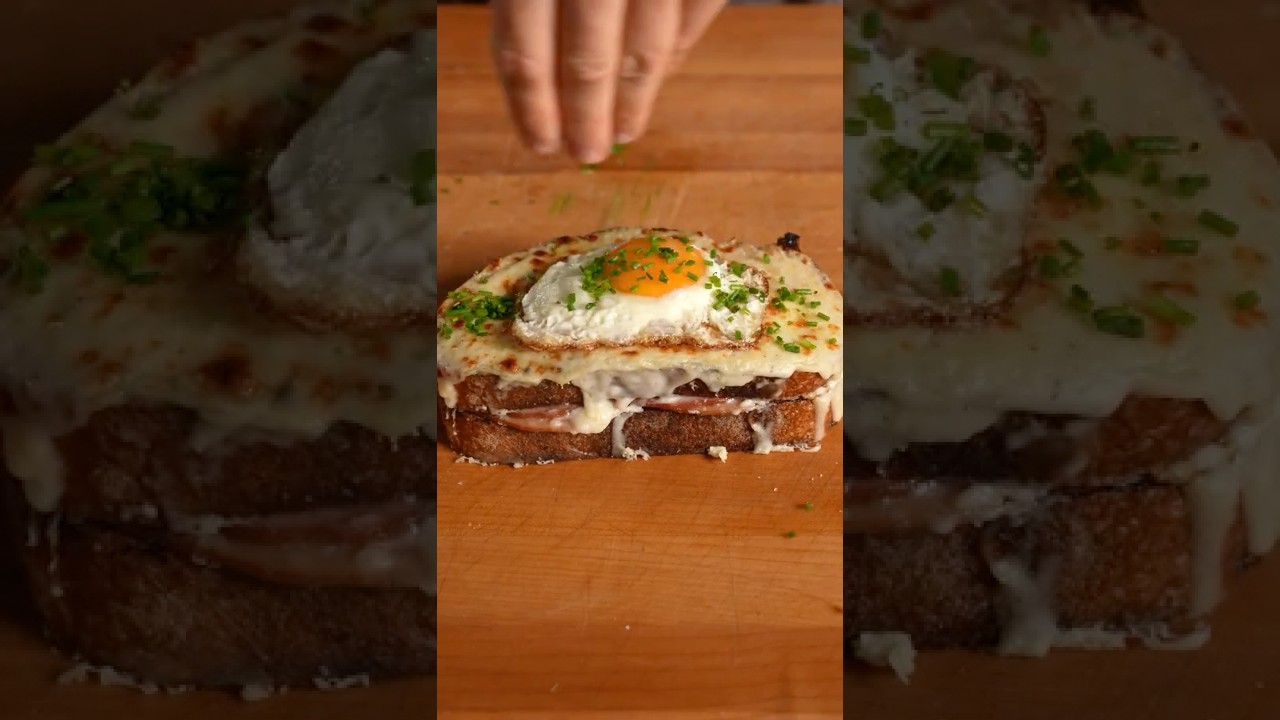 The BEST Ham and Cheese Sandwich: Croque Madame