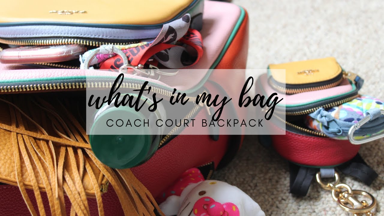 What's in my bag?! | Coach Court Backpack + mini review & why I bought this bag!!