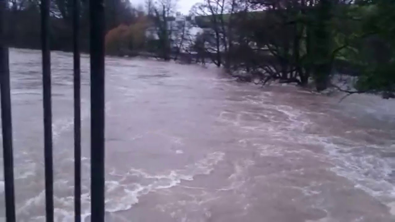 River bela in milnthorpe after storm Desmond