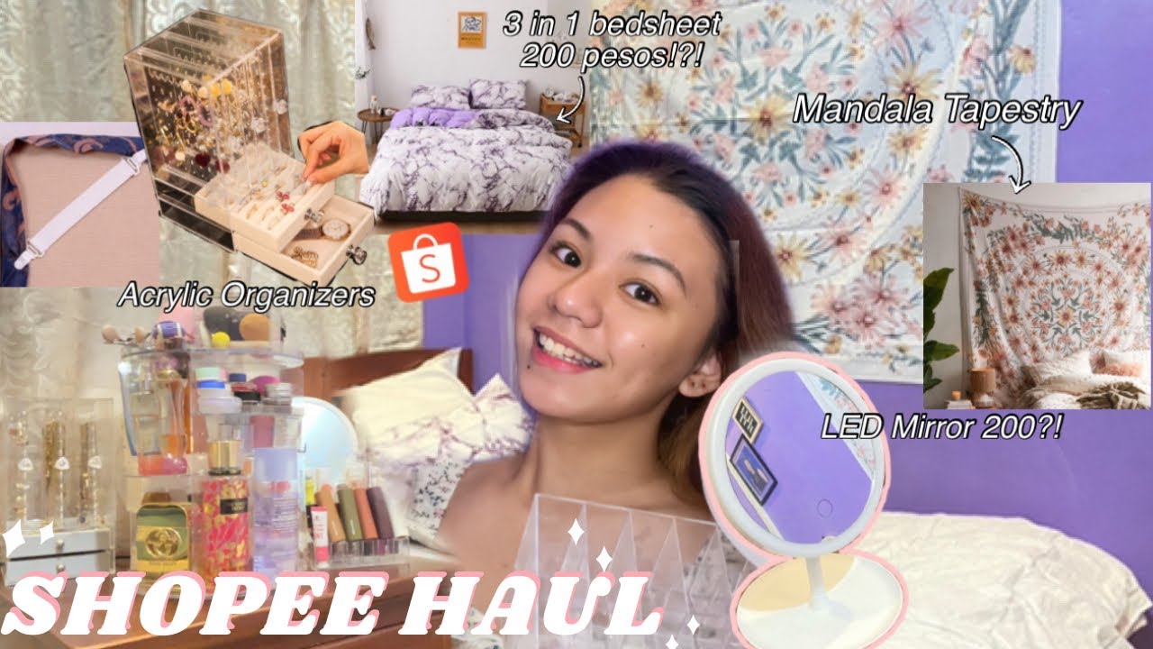 SHOPEE CHEAPEST ROOM DECOR & MAKE UP ACRYLIC ORGANIZERS (100 PESOS?!?!)| it’s me An j