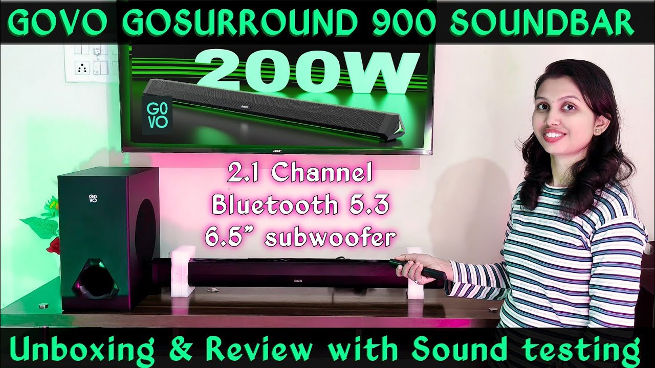 Распаковка и обзор саундбара Govo Gosurround 900 | Тест звука саундбара Govo | Саундбар Govo до 5000