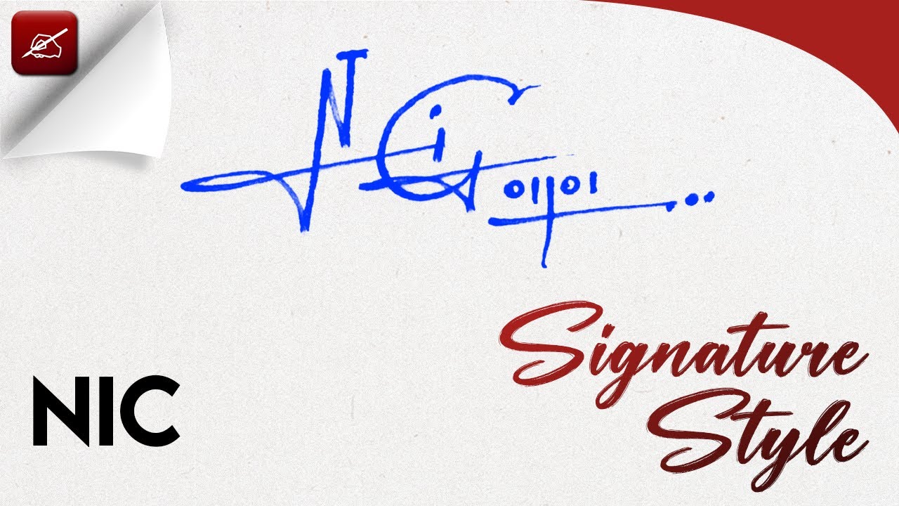 ✔️ Nic Name Signature Design - N Signature Style - How to Signature Your Name