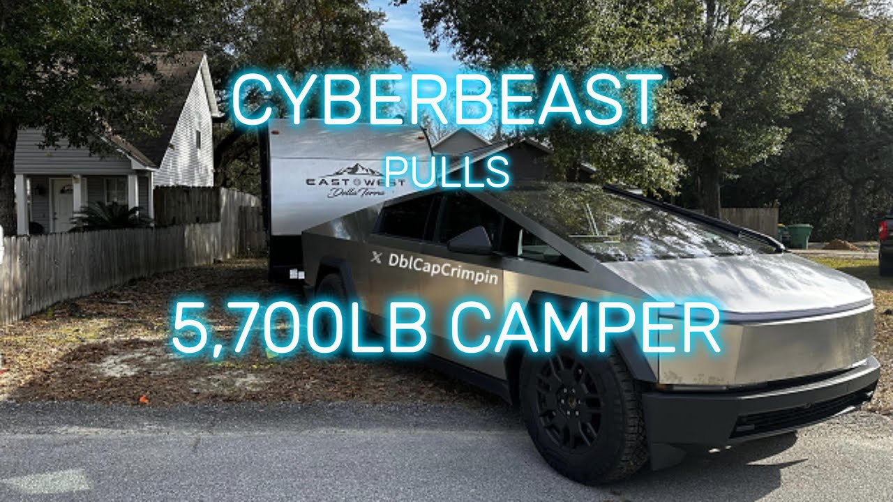 Can a Tesla Cybertruck CYBERBEAST pull a 5,700lb Camper? How Far!?