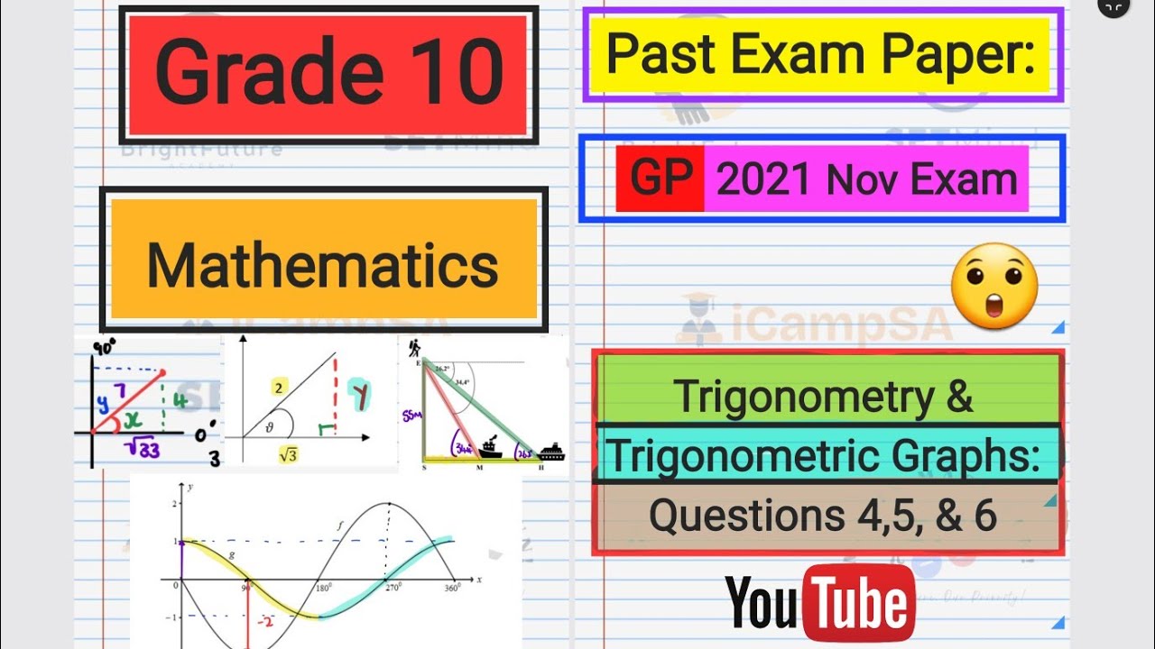 Master Grade 10 Trig Exam Questions! | Nov 2021 Past Paper Memo | Questions 4 to 6 | iCampSA