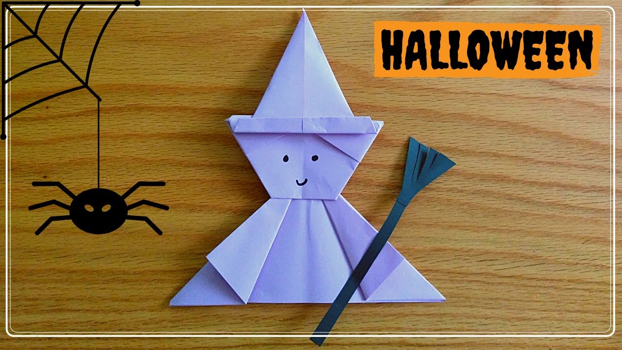 HOW TO: ORIGAMI WITCH | PAPER HALLOWEEN CRAFT
