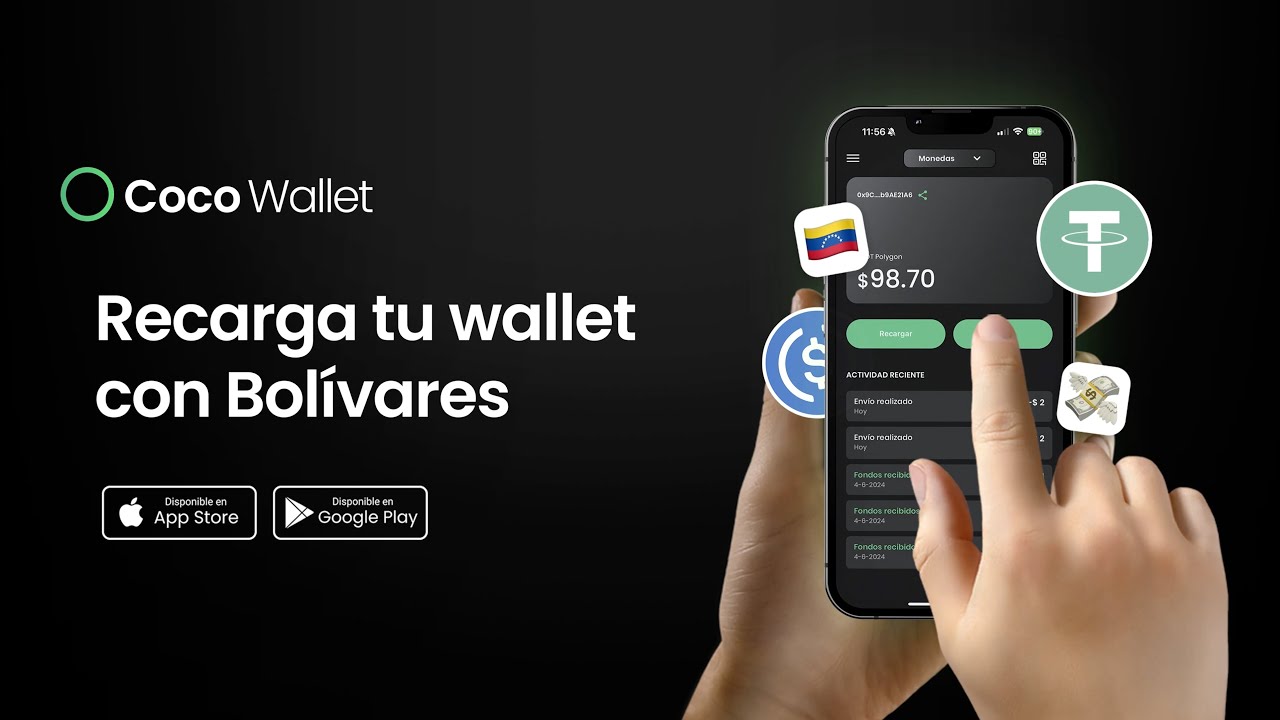 Recarga en Bol&iacute;vares y obt&eacute;n d&oacute;lares f&aacute;cil y r&aacute;pido en Coco Wallet