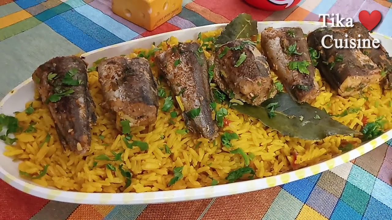 أرز بالسمك بطريقة مبسطة يجي مزربع ماشي معجن وبنتو ولا أروع