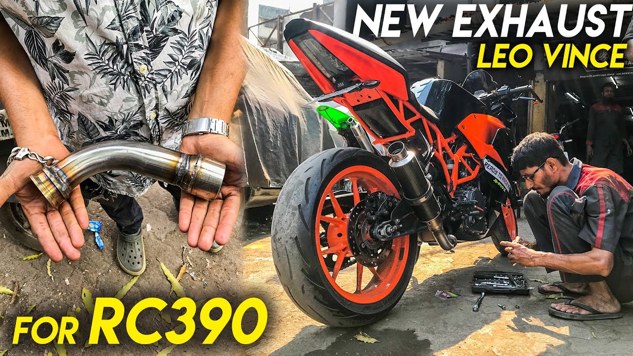 NEW EXHAUST INSTALLED On my KTM RC 390 (LeoVince GP Corsa) 🔥
