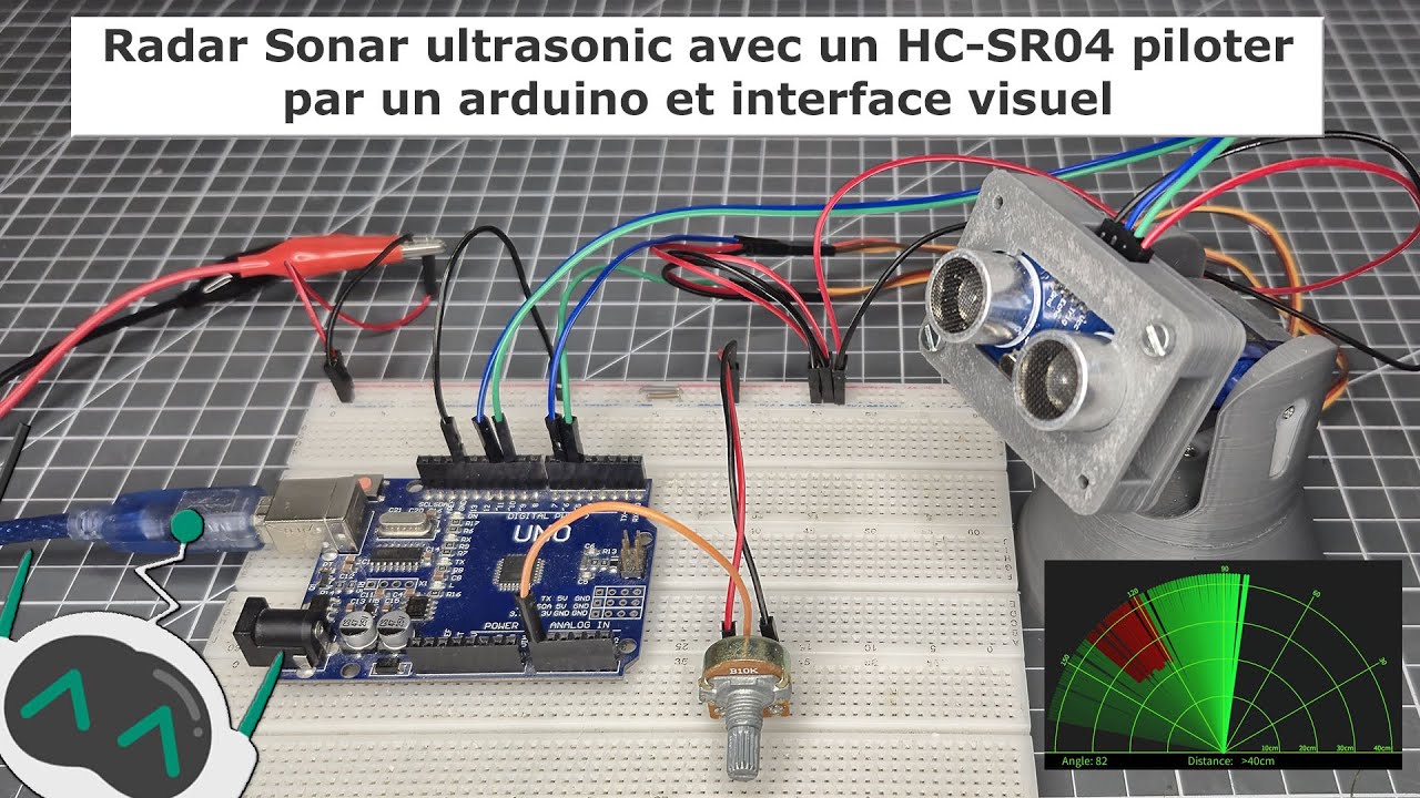 Radar Sonar ultrasonic avec un HC SR04 piloter par un arduino et interface visuel