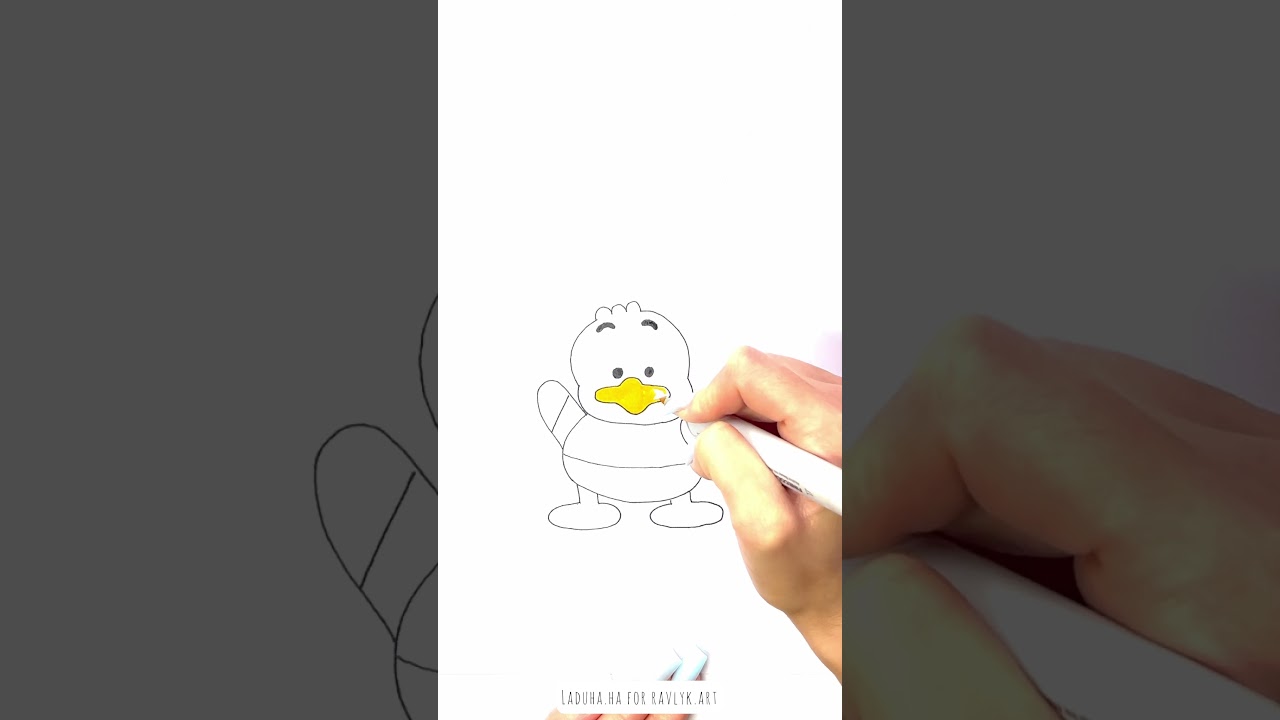 🌼 Easy Pekkle Duck Drawing Tutorial 🔴 Embrace the Gentle Spirit 🦆#shorts #drawing #RavlykArt