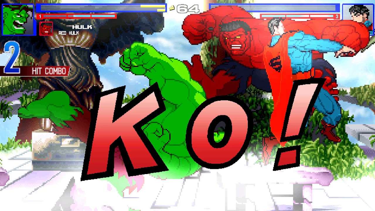🎮 Hulk and Red hulk vs superman and solomon Grundy - Mugen DC vs Marvel 🎮
