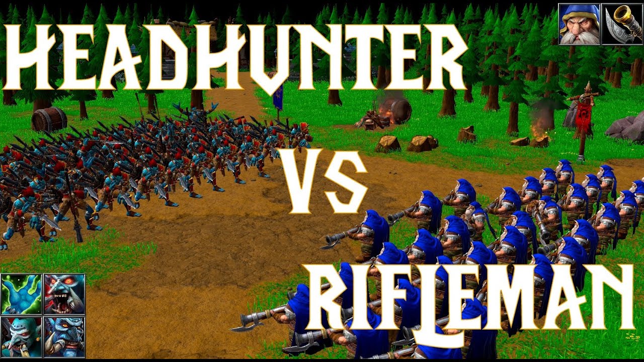 WARCRAFT 3 REFORGED - 50 Headhunter/Berserker vs 33 Rifleman (zero/fully upgraded/100 limit)
