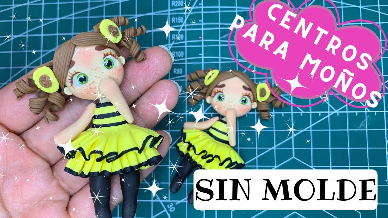 Centros para moños_ Muñecas de Porcelana Fria _ Apliques de Pasta Flexible_ porcelana Fria