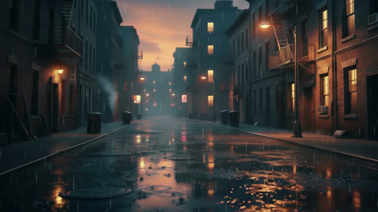 Rainy Evening In The City | Rainfall Sound for Sleep, Relax, Meditation and Study