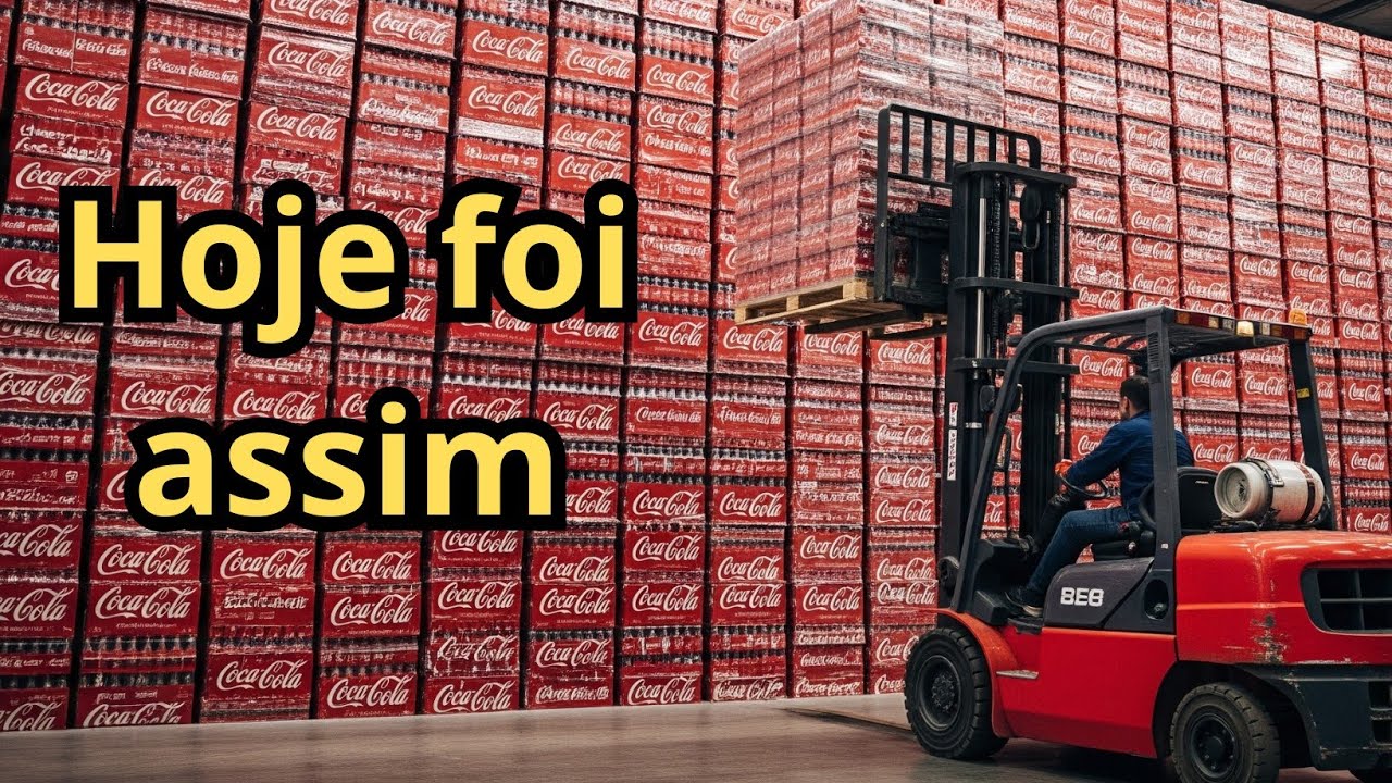 Como um operador de empilhadeira descarrega um caminhão da Coca-Cola