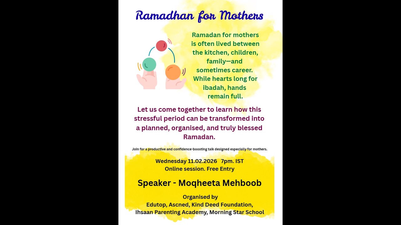 Ramzan for mothers - talk by ASCEND