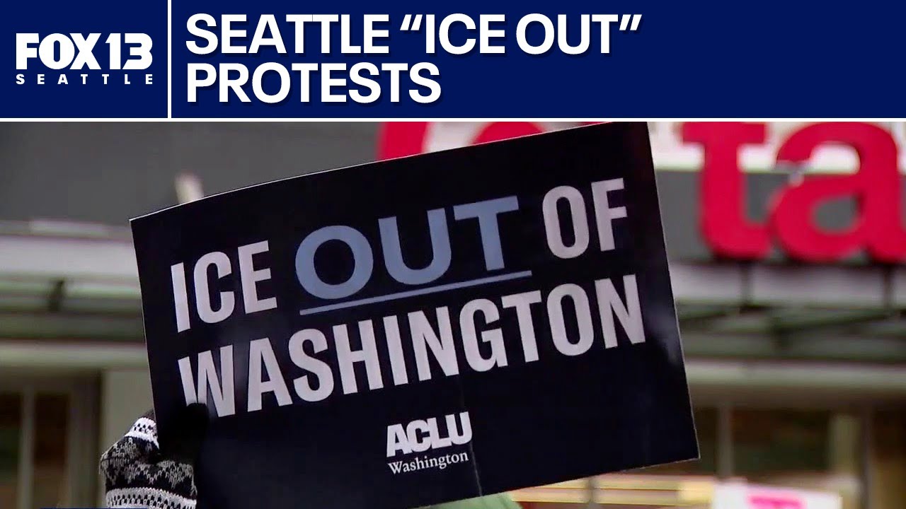 Protesters rally in Seattle during national ‘ICE Out’ day of action | FOX 13 Seattle