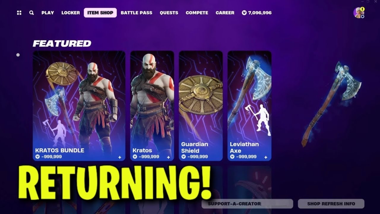 LEVIATHAN AXE RETURN RELEASE DATE in FORTNITE ITEM SHOP! (Leviathan Axe Pickaxe Returning 2026)