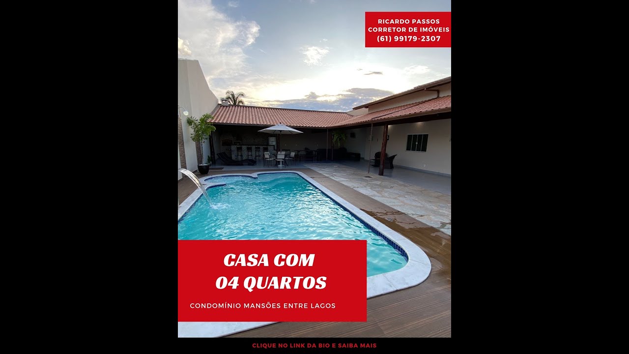 Maravilhosa Casa no Condomínio Mansões Entre Lagos Paranoá/DF 🎥 01/02