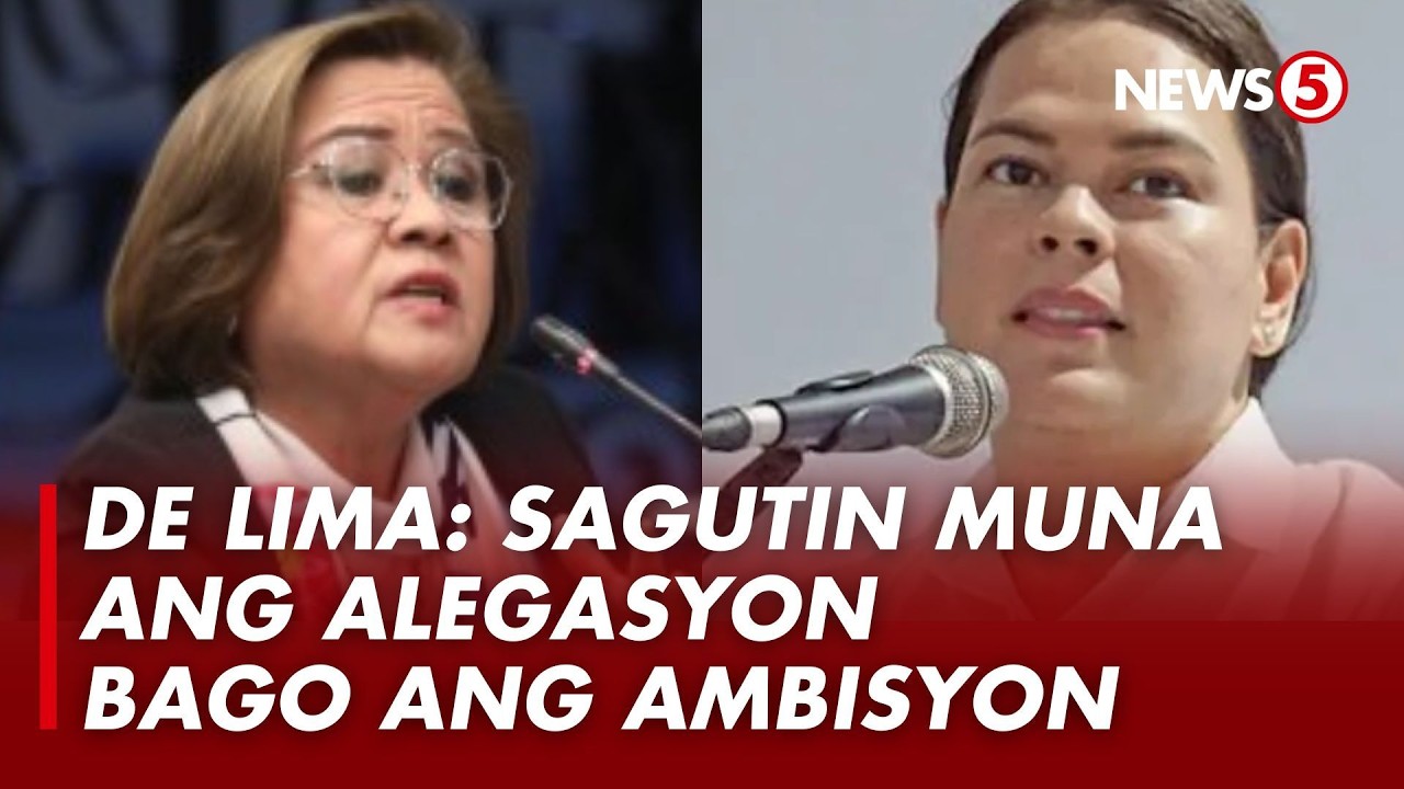 'Hindi nagulat'  De Lima, may reaksyon sa pag anunsyo ni VP Sara ng kanyang kandidatura sa 2028