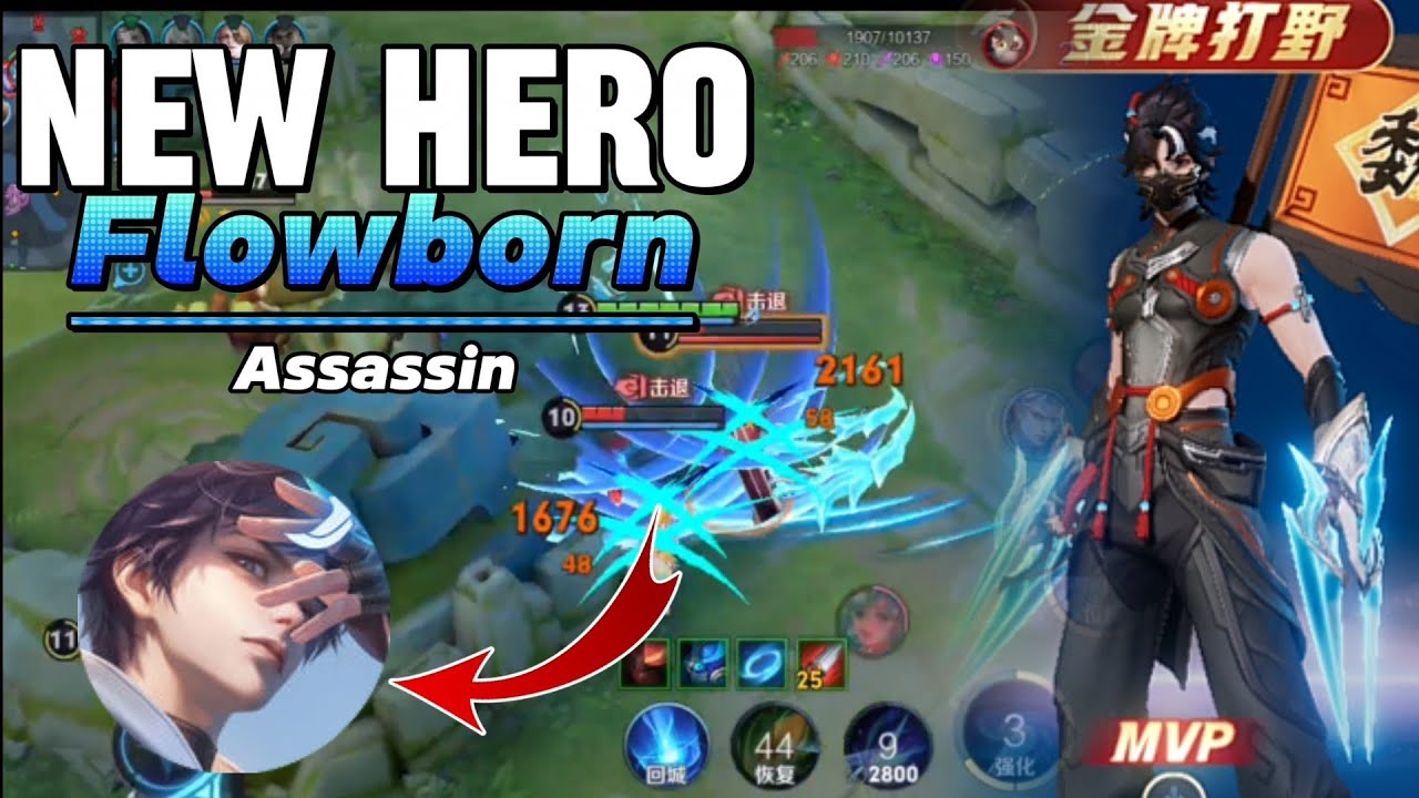 New Hero FLOWBORN-Assassin with INSANE Damage❗ Gameplay| Honor of Kings