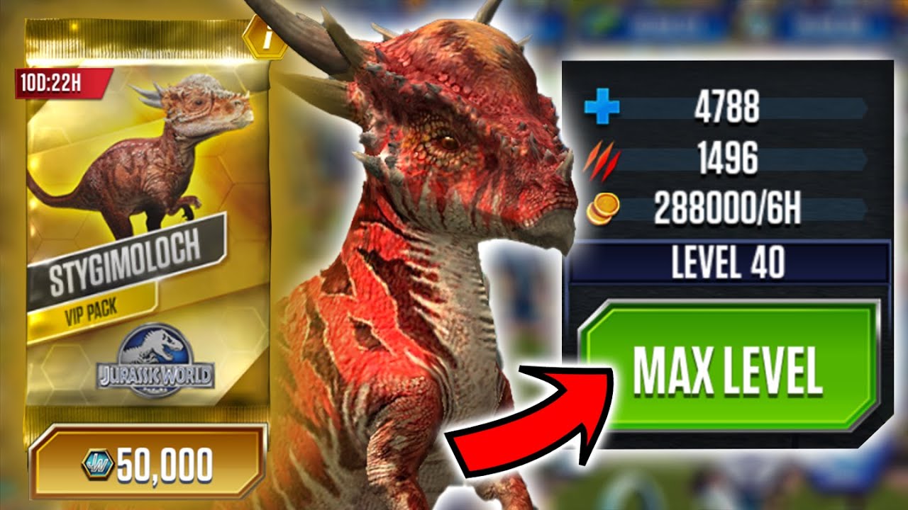 VIP EXCLUSIVE PACK STYGIMOLOCH UNLOCKED MAX LEVEL 40 | Jurassic World: The Game
